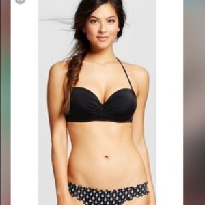 Shade&Shore Black Bikini Halter Push-up Top 34A